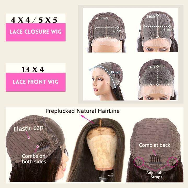 Honey Blonde Body Wave Wig – Lace Front Human Hair with Curtain Bangs & Brown Highlights - Majesty Wig
