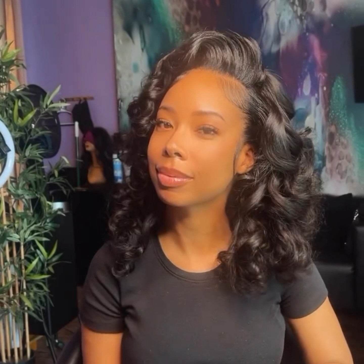 Glueless Bouncy Loose Wave Bob Wig with Lace Front - Majesty Wig