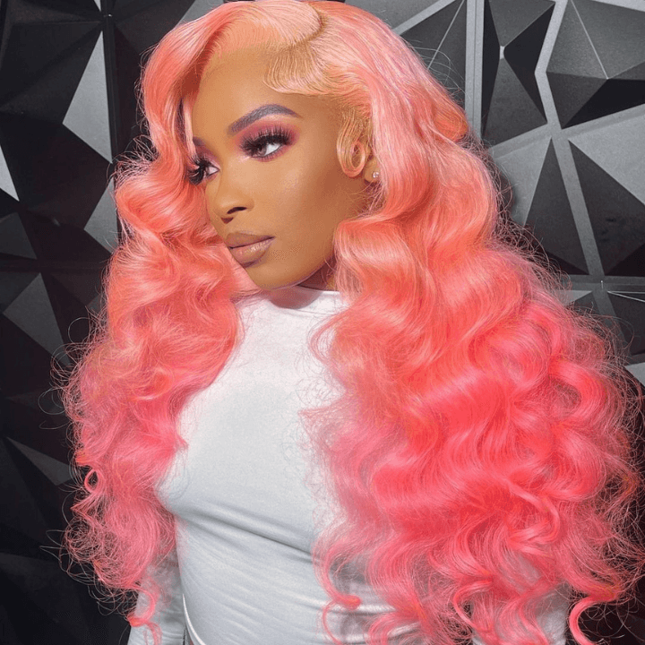 Pink Body Wave Wig – Glueless 13x4/6x4.5 HD Transparent Lace, Pre-Cut Human Hair Wig - Majesty Wig