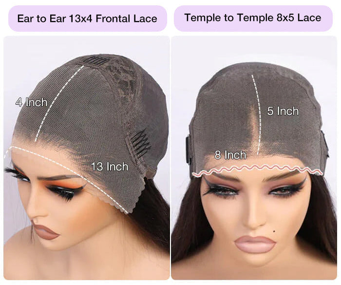 Reddish Brown Glueless Wig – 13x4 Lace Frontal & 8x5 Closure Human Hair Wig | Put On & Go Ready-to-Wear
