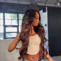 Chestnut Brown Highlight Glueless Body Wave 13x4 Lace Front Wig - Majesty Wig