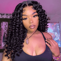 Glueless Bouncy Curly Lace Front Wig – 13x4 Transparent Pre-Plucked Human Hair Wig for Women - Majesty Wig