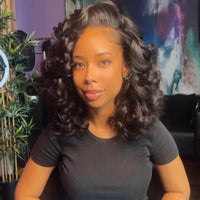 Glueless Bouncy Loose Wave Bob Wig with Lace Front - Majesty Wig