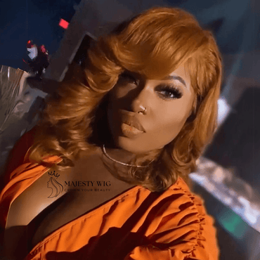Glueless Ginger Orange Body Wave Lace Front Wig - Majesty Wig