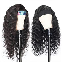 Loose Wave Headband Wig – 100% Human Hair, Glueless Wig with Multiple Headbands