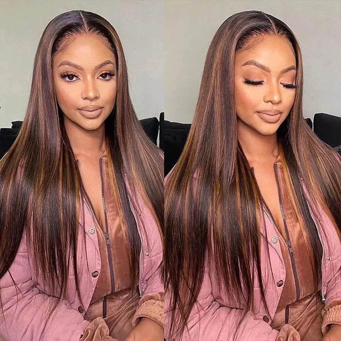 Ombre Highlight Deep Wave Wig – 13x4 HD Lace Front, Glueless Human Hair, Pre-Plucked for Women - Majesty Wig
