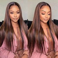 Ombre Highlight Deep Wave Wig – 13x4 HD Lace Front, Glueless Human Hair, Pre-Plucked for Women - Majesty Wig