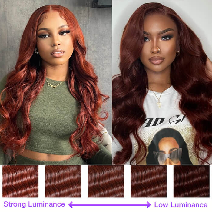 Reddish Brown Glueless Wig – 13x4 Lace Frontal & 8x5 Closure Human Hair Wig | Put On & Go Ready-to-Wear