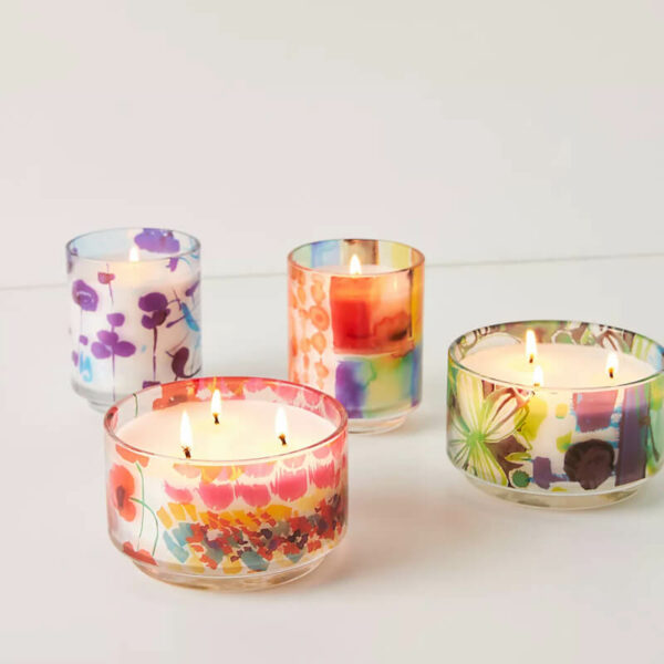 Colorful Glass Candle Set